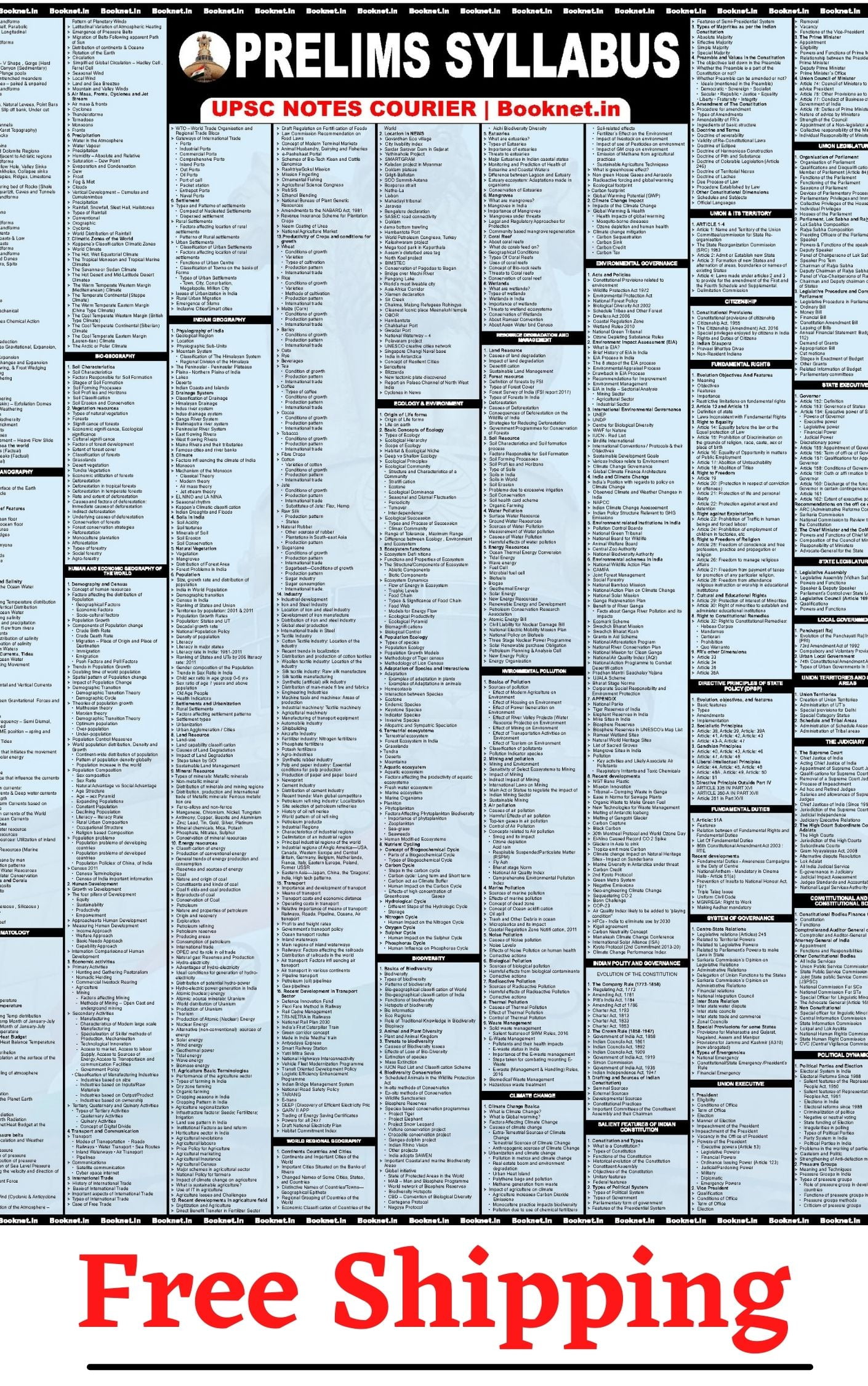 UPSC Prelims Syllabus Wall Chart 25 36 BookNet