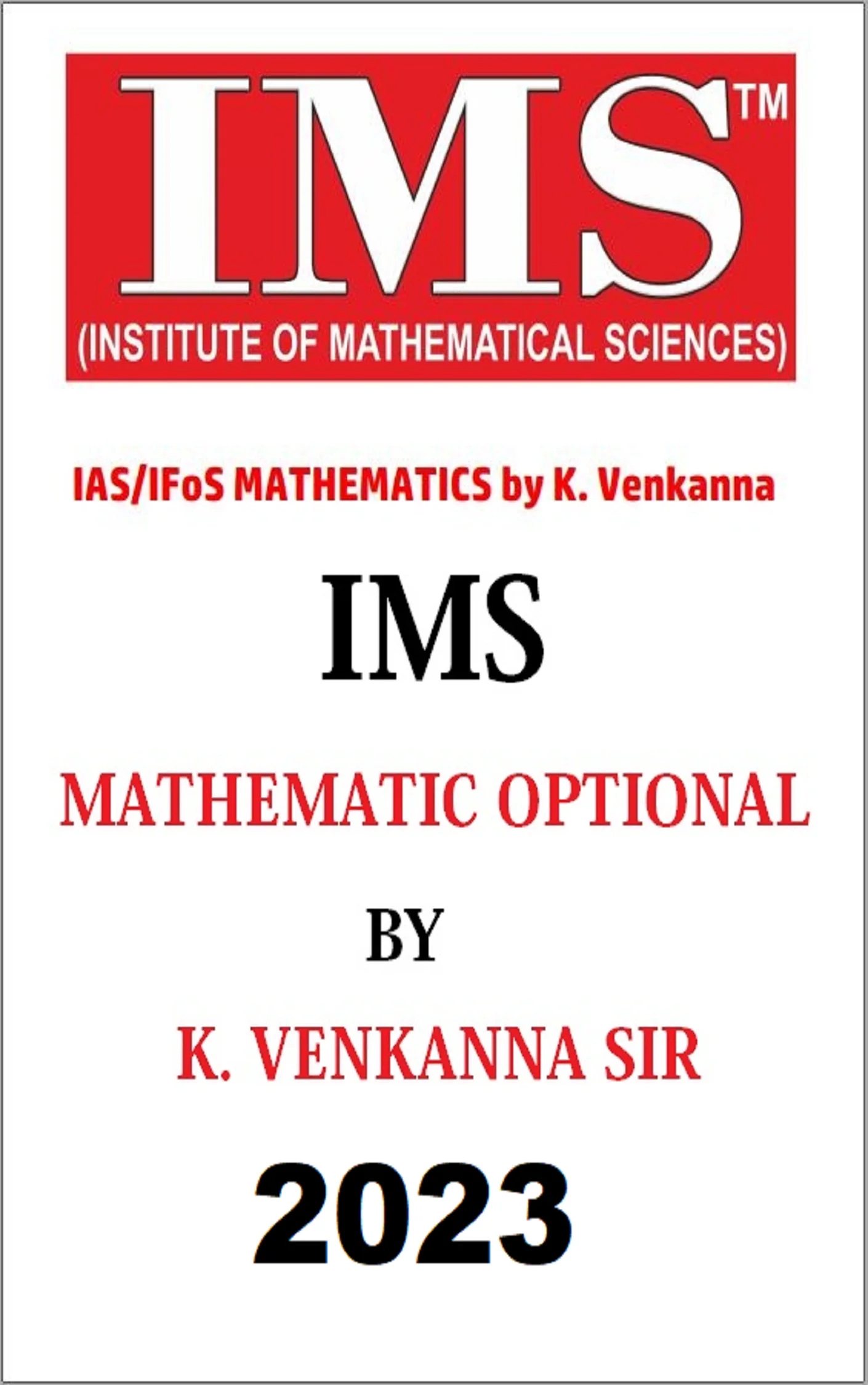 Mathematics Optional Notes By IMS