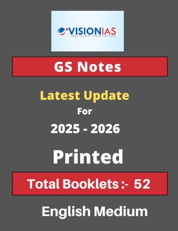 Vision IAS GS Printed in ENGLISH medium ( 52 Booklets )